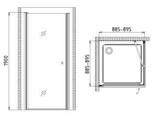 Душевой уголок GEMY NEW ROCKCOCO S03171C 90x90